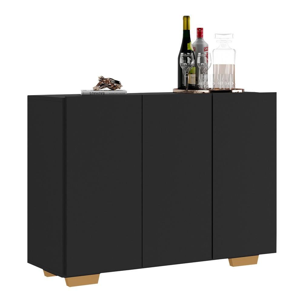 Encontraproduto.com.br - Aparador Buffet 3 Portas Multimóveis V1010 Branco/natural Cor Branco