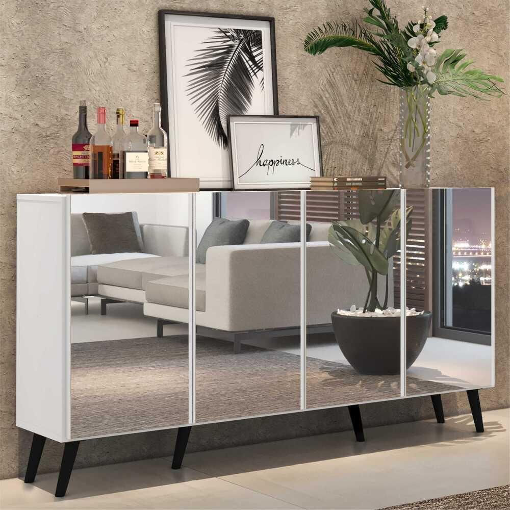 Encontraproduto.com.br - Aparador Buffet 3 Portas com Espelho Retrô Vegas Multimóveis V1013