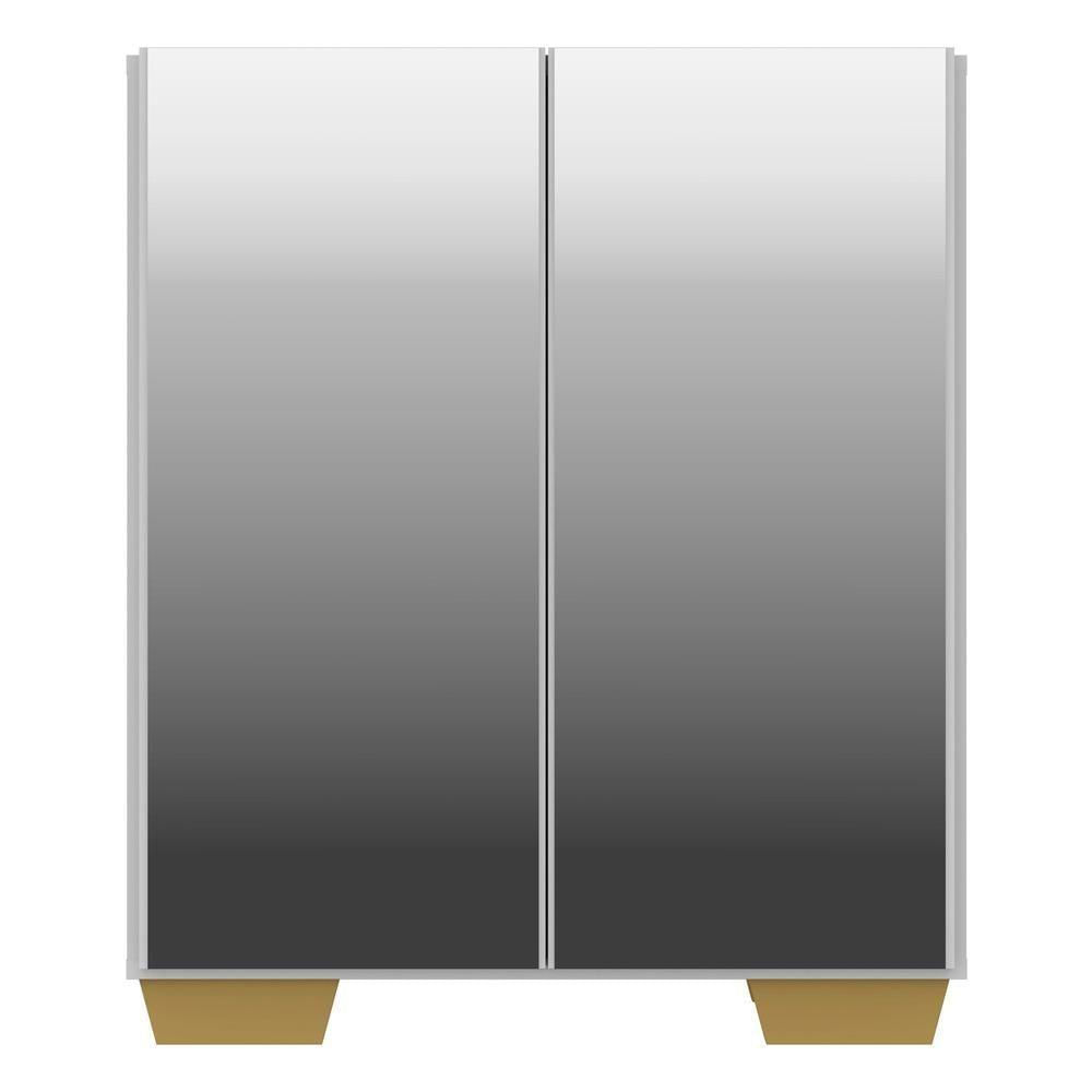 Encontraproduto.com.br - Aparador Buffet 3 Portas com Espelho e Pés Quadrados Vegas Multimóveis V1014