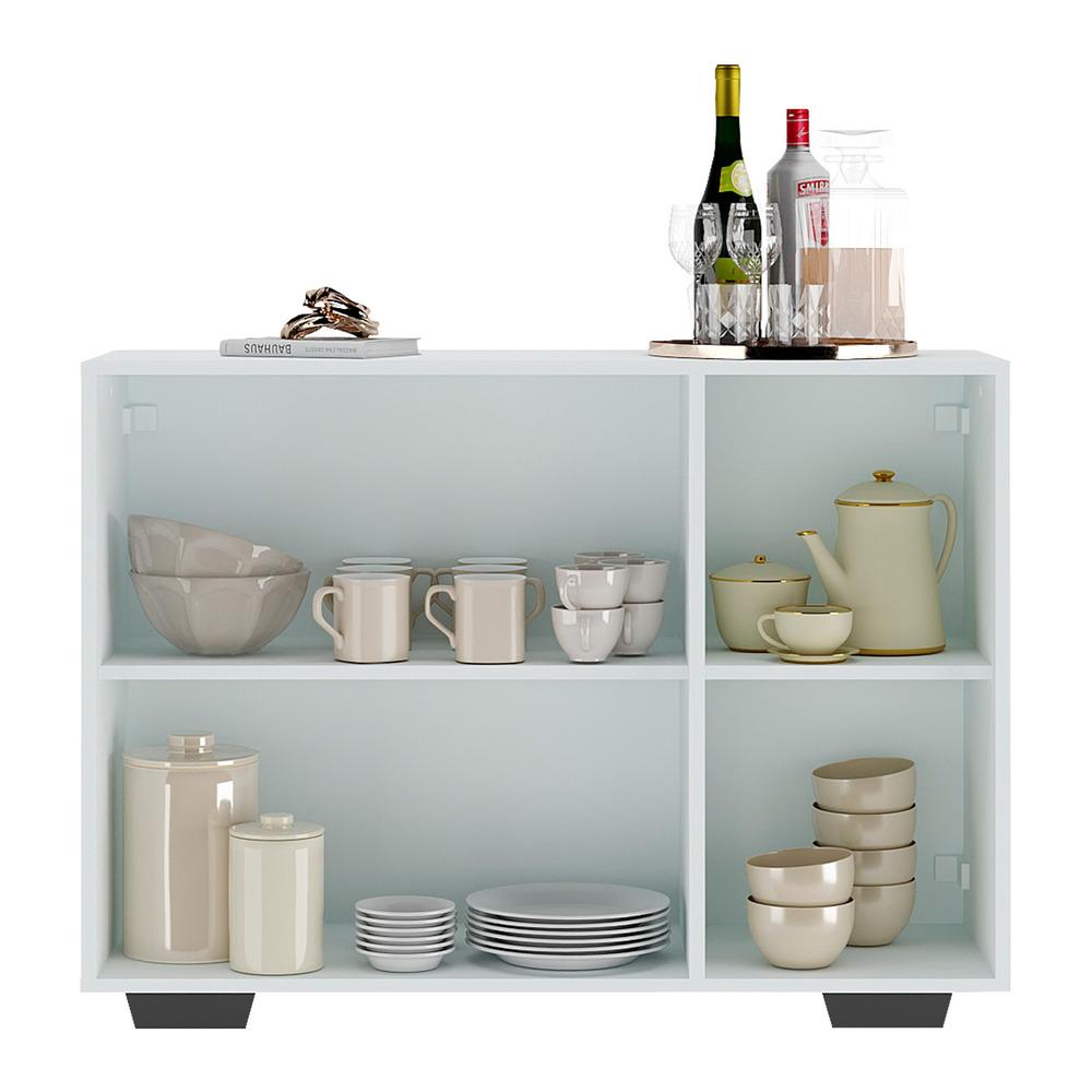 Encontraproduto.com.br - Aparador Buffet 3 Portas com Espelho e Pés Quadrados Vegas Multimóveis V1014