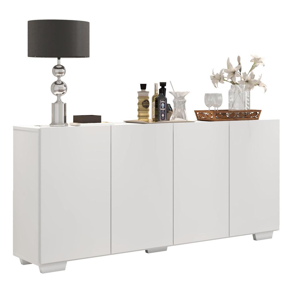 Encontraproduto.com.br - Aparador Buffet 4 Portas com Pés Quadrados Veneza Multimóveis V3557
