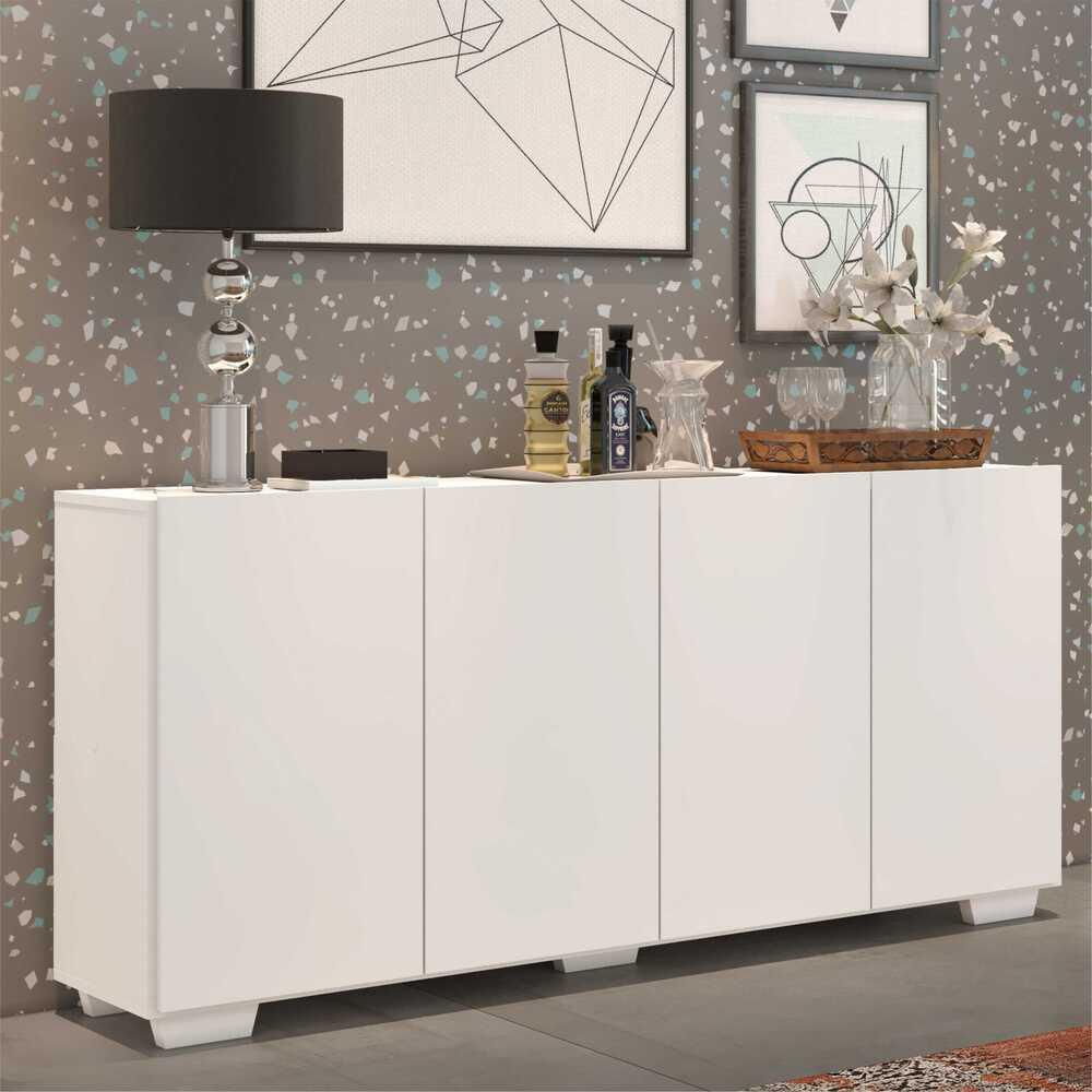 Encontraproduto.com.br - Aparador Buffet 4 Portas com Pés Quadrados Veneza Multimóveis V3557