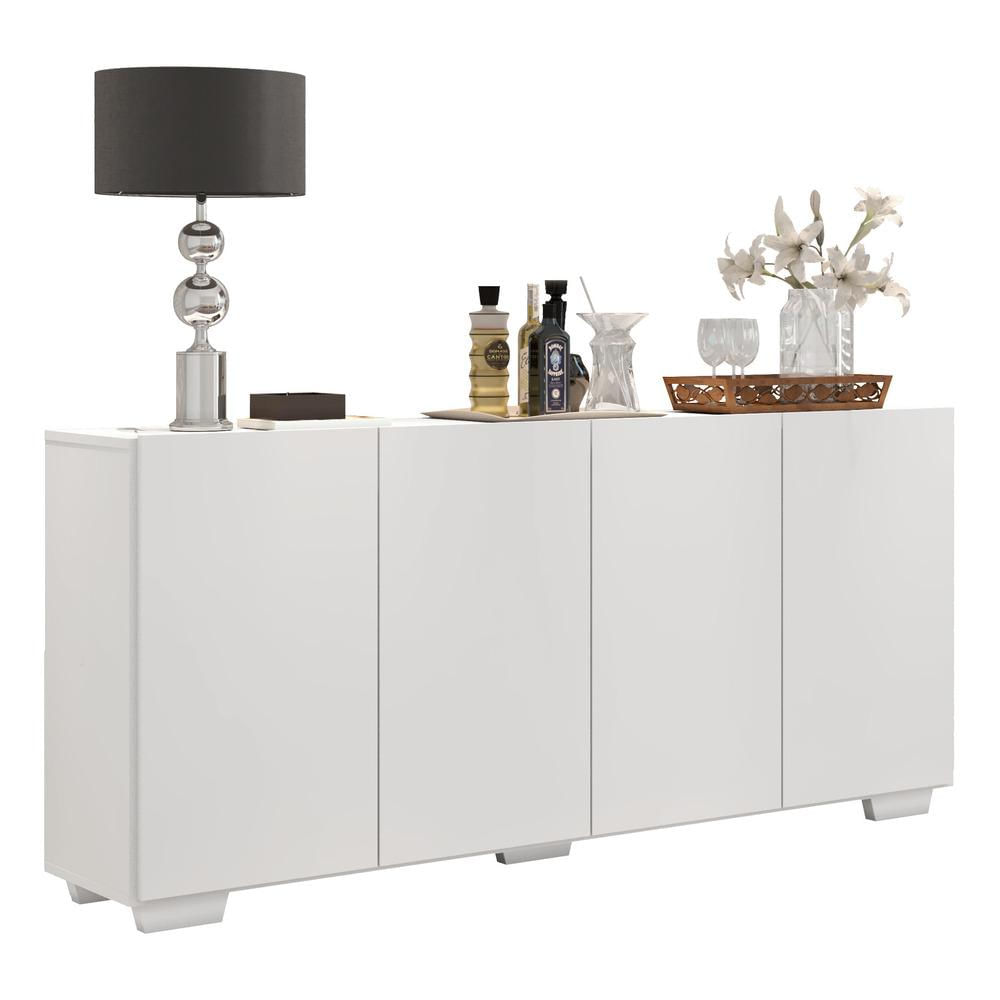 Encontraproduto.com.br - Aparador Buffet 4 Portas com Pés Quadrados Veneza Multimóveis V3557
