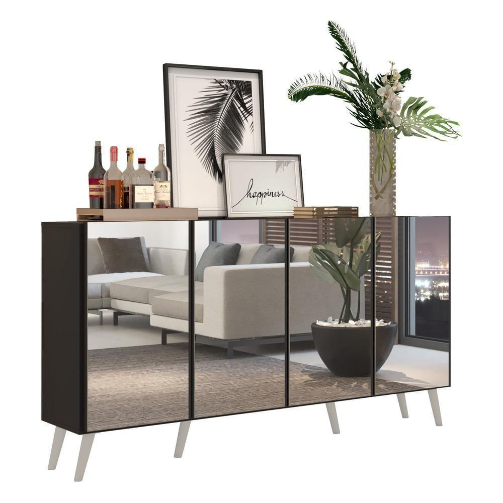 Encontraproduto.com.br - Aparador Buffet 4 portas com Espelho Retrô Vegas Multimóveis V3559