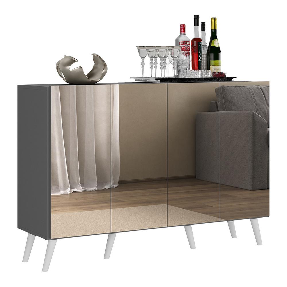 Encontraproduto.com.br - Aparador Buffet 4 portas com Espelho Retrô Vegas Multimóveis V3559