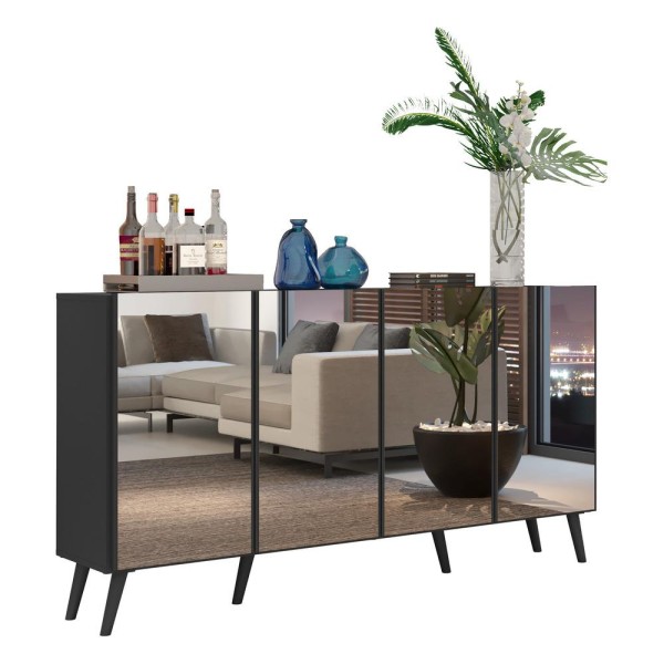 Encontraproduto.com.br - Aparador Buffet 4 portas com Espelho Retrô Vegas Multimóveis V3559