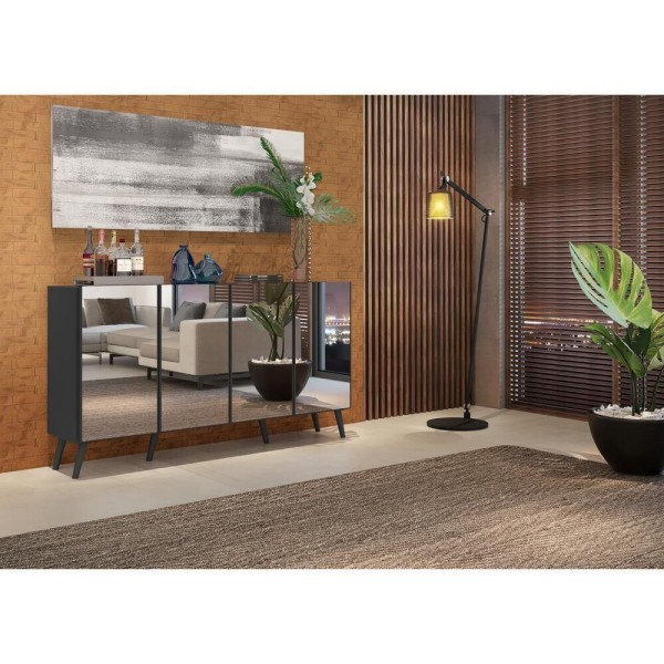 Encontraproduto.com.br - Aparador Buffet 4 portas com Espelho Retrô Vegas Multimóveis V3559