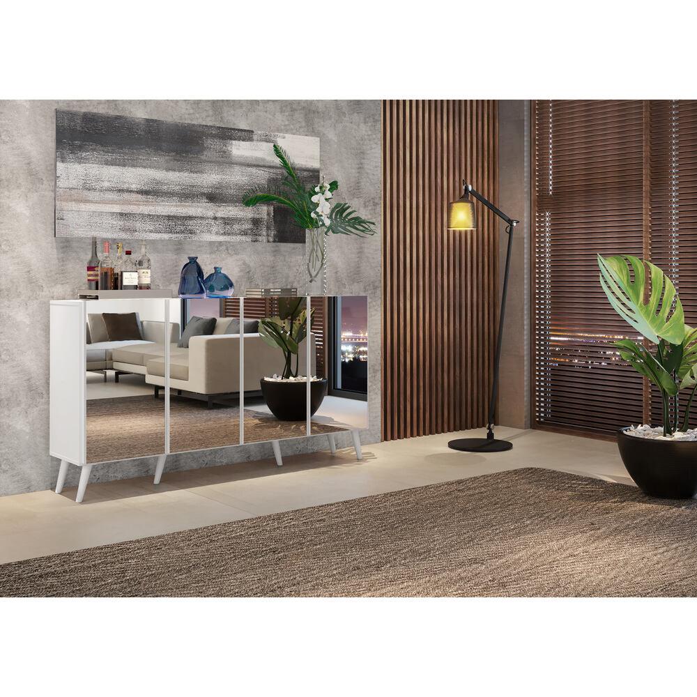 Encontraproduto.com.br - Aparador Buffet 4 portas com Espelho Retrô Vegas Multimóveis V3559