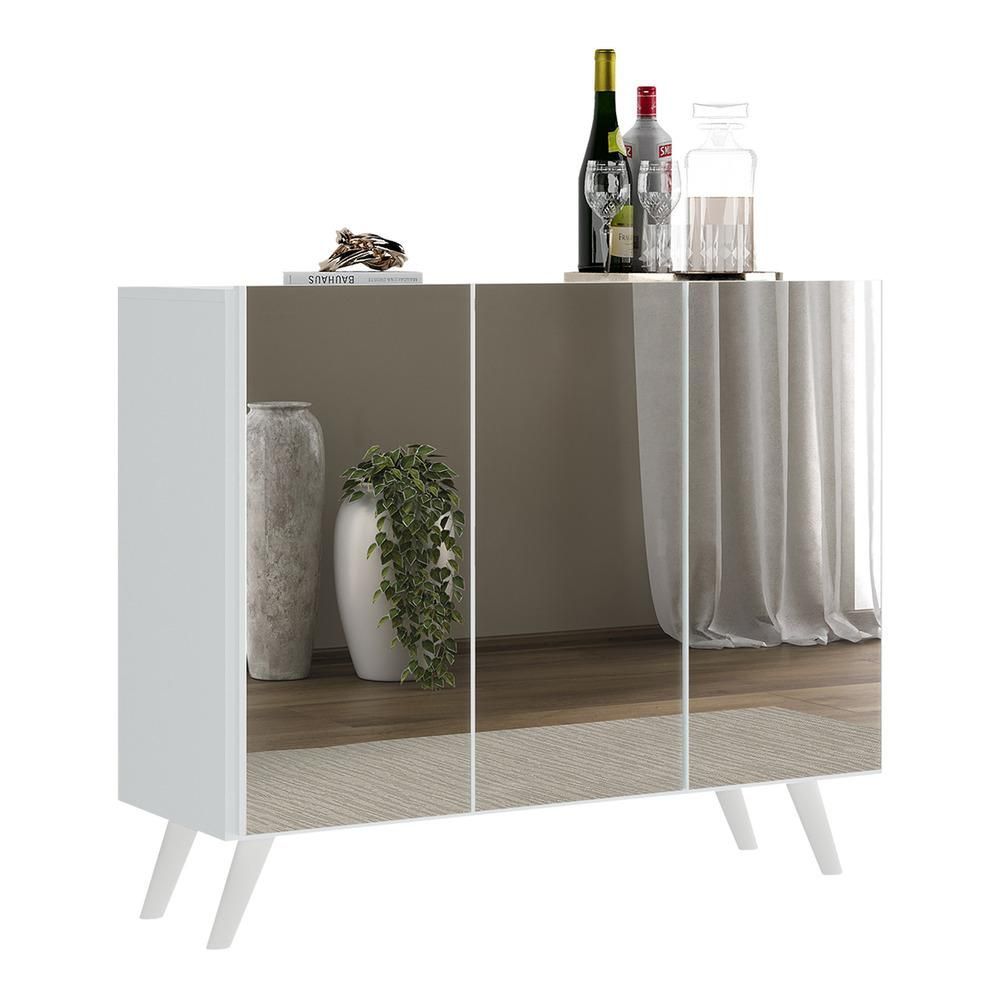 Encontraproduto.com.br - Aparador Buffet 4 portas com Espelho Retrô Vegas Multimóveis V3559