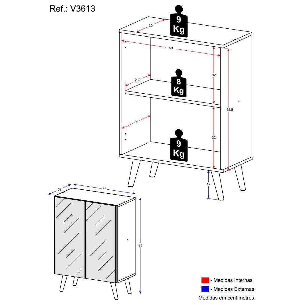 Encontraproduto.com.br - Aparador Buffet 4 portas com Espelho Retrô Vegas Multimóveis V3559