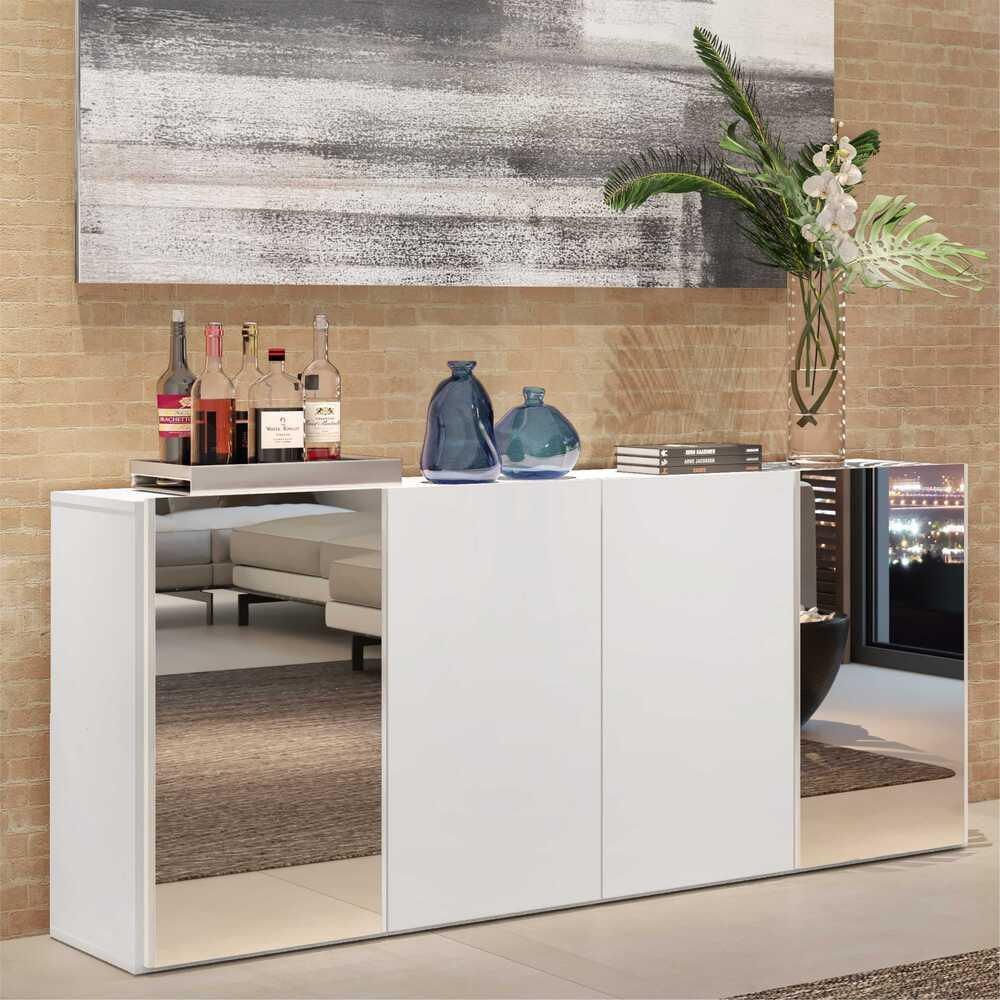 Encontraproduto.com.br - Aparador Buffet 4 Portas com Espelho Vegas Multimóveis V3561