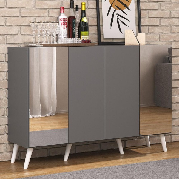 Encontraproduto.com.br - Aparador Buffet 4 Portas com Espelho Retrô Vegas Multimóveis V3562