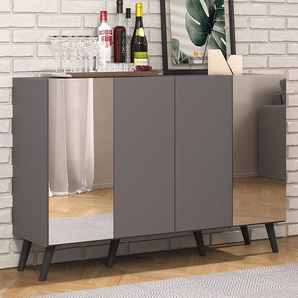 Encontraproduto.com.br - Aparador Buffet 4 Portas com Espelho Retrô Vegas Multimóveis V3562