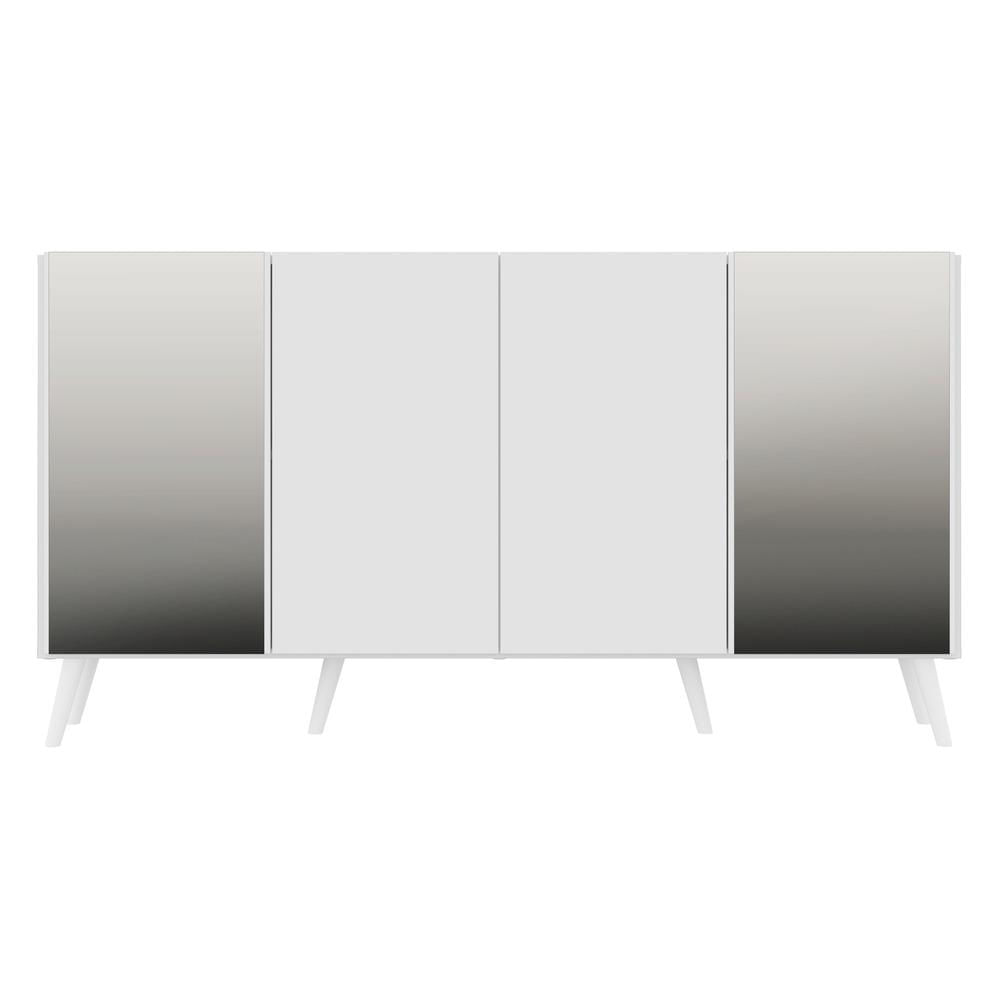 Encontraproduto.com.br - Aparador Buffet 4 Portas com Espelho Retrô Vegas Multimóveis V3562