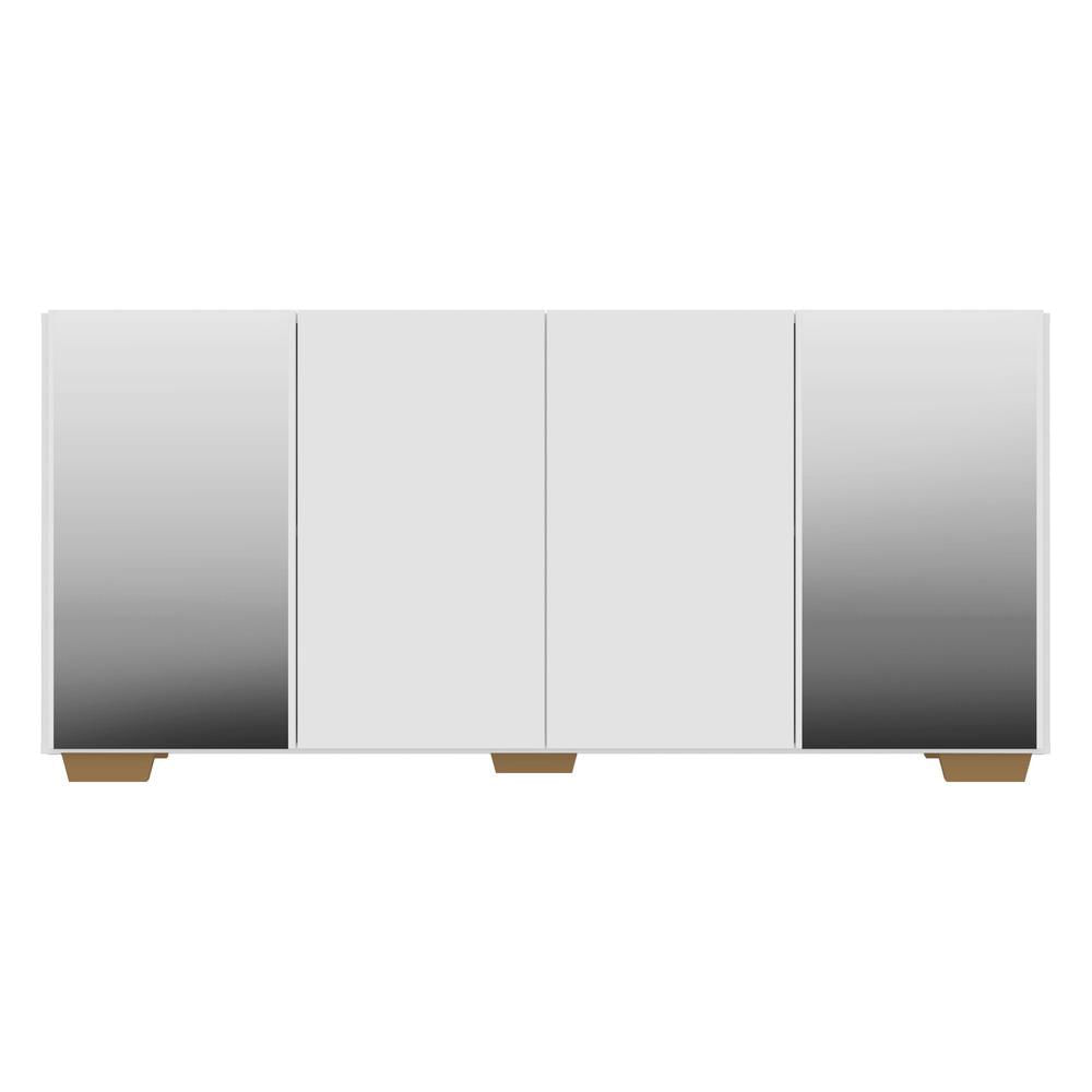 Encontraproduto.com.br - Aparador Buffet 4 Portas Vegas V3563 Branco/Natural