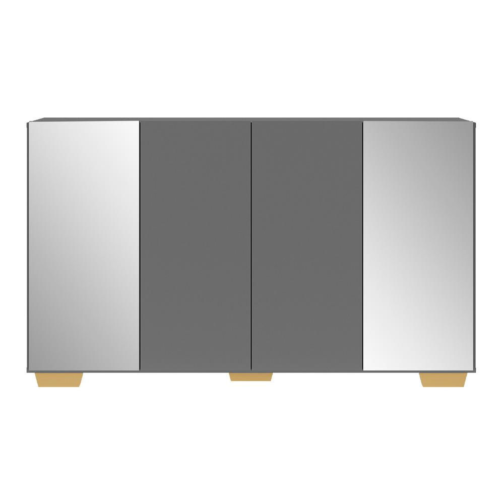 Encontraproduto.com.br - Aparador Buffet 4 Portas com Espelho e Pés Quadrados Vegas Multimóveis V3563