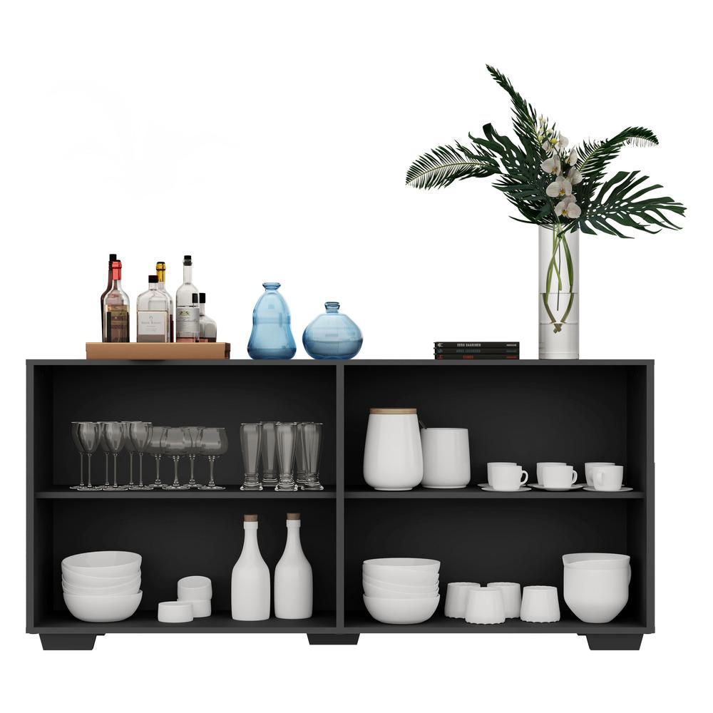 Encontraproduto.com.br - Aparador Buffet 4 Portas com Espelho e Pés Quadrados Vegas Multimóveis V3563