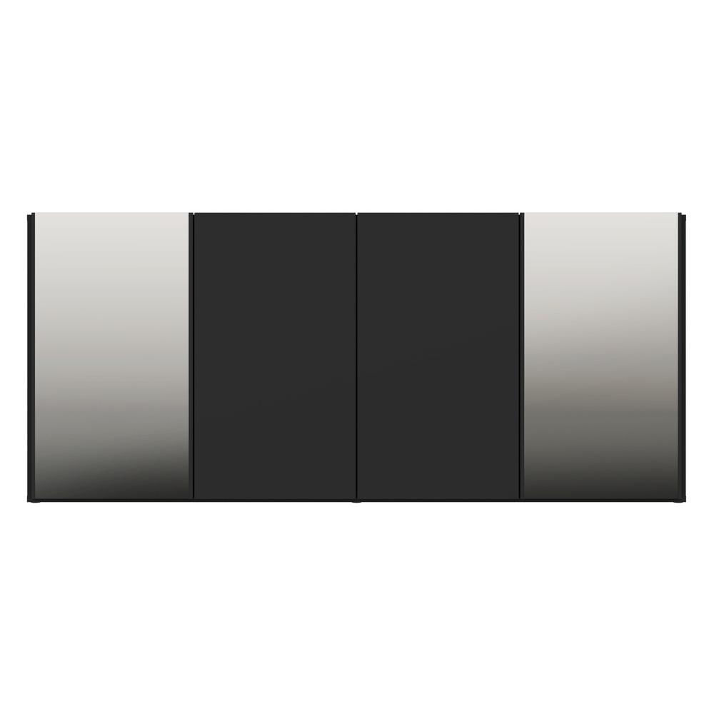 Encontraproduto.com.br - Aparador Buffet 4 Portas com Espelho Suspenso Vegas Multimóveis V3595