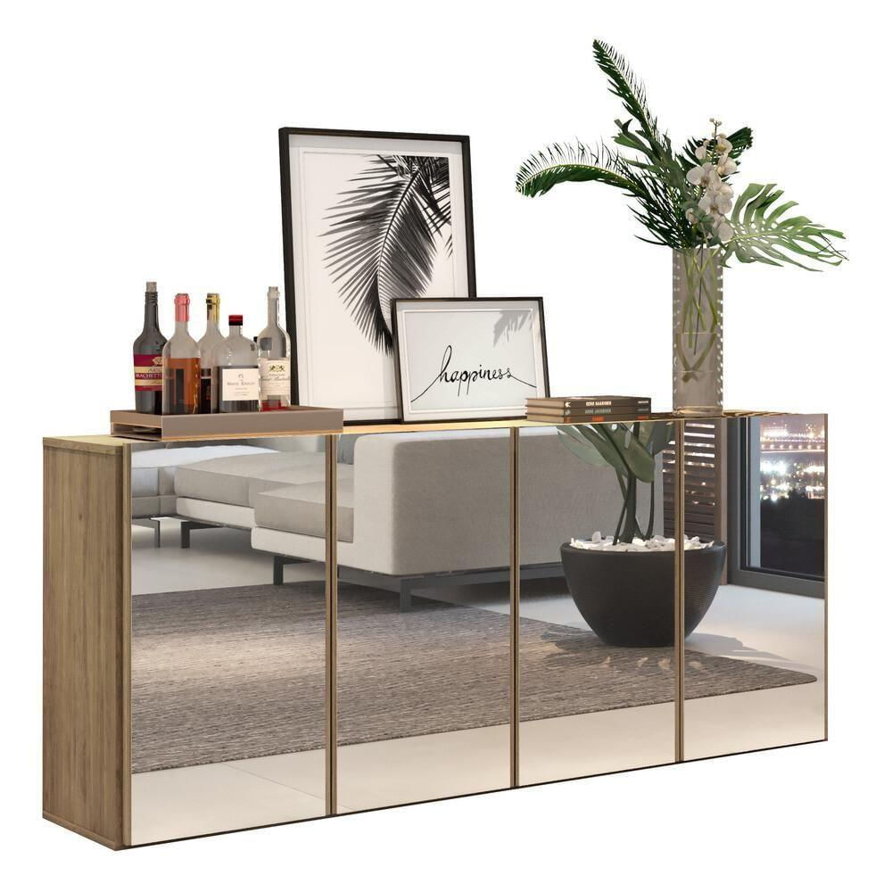 Aparador Buffet 4 Portas Suspenso Vegas V3596 Rustic Rustic