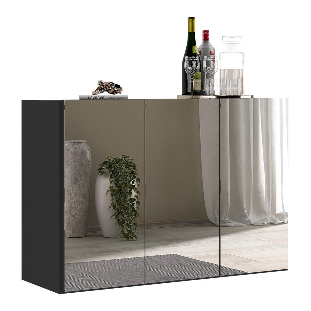 Encontraproduto.com.br - Aparador Buffet 4 Portas com Espelho Suspenso Vegas Multimóveis V3596