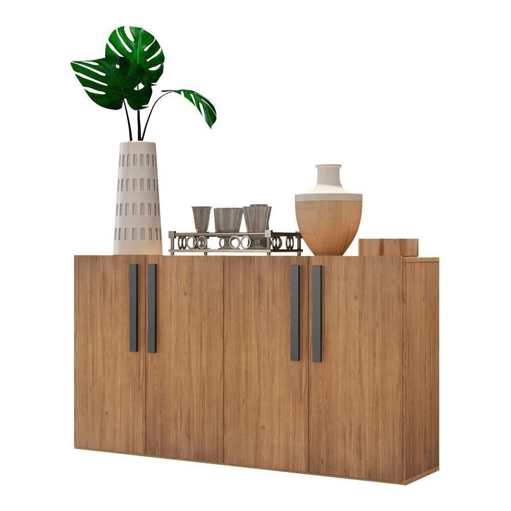 Aparador Buffet 4 Portas Viena V3607 Rustic/Preto