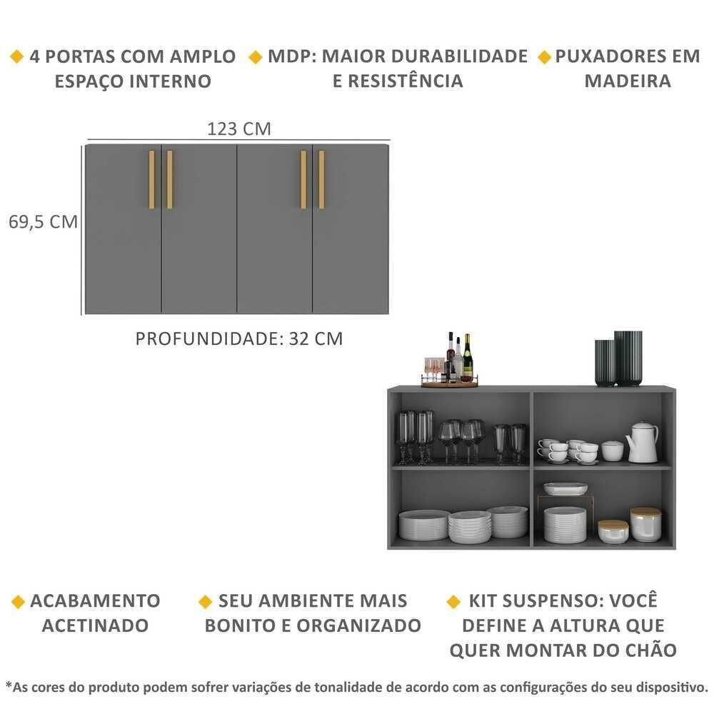 Encontraproduto.com.br - Aparador Buffet 4 Portas Suspenso Viena Multimóveis V3605