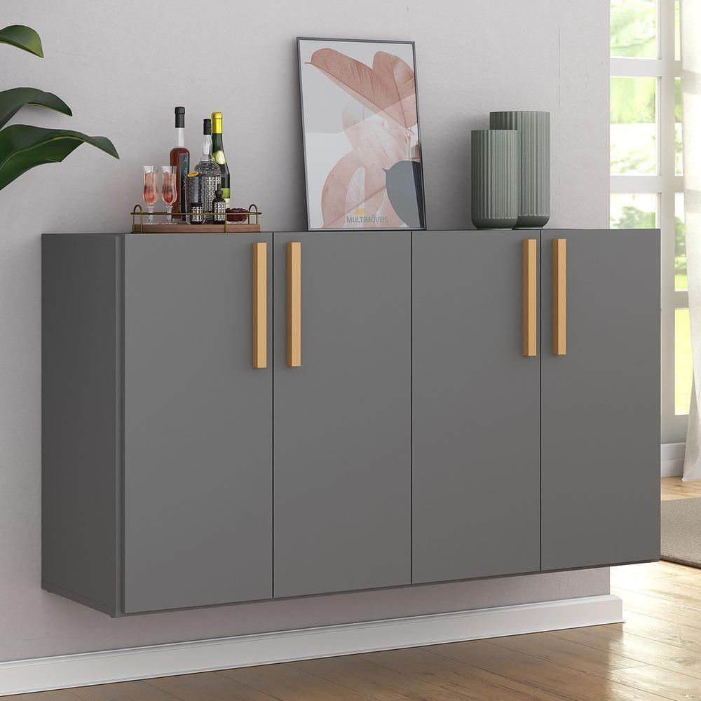 Encontraproduto.com.br - Aparador Buffet 4 Portas Suspenso Viena Multimóveis V3605