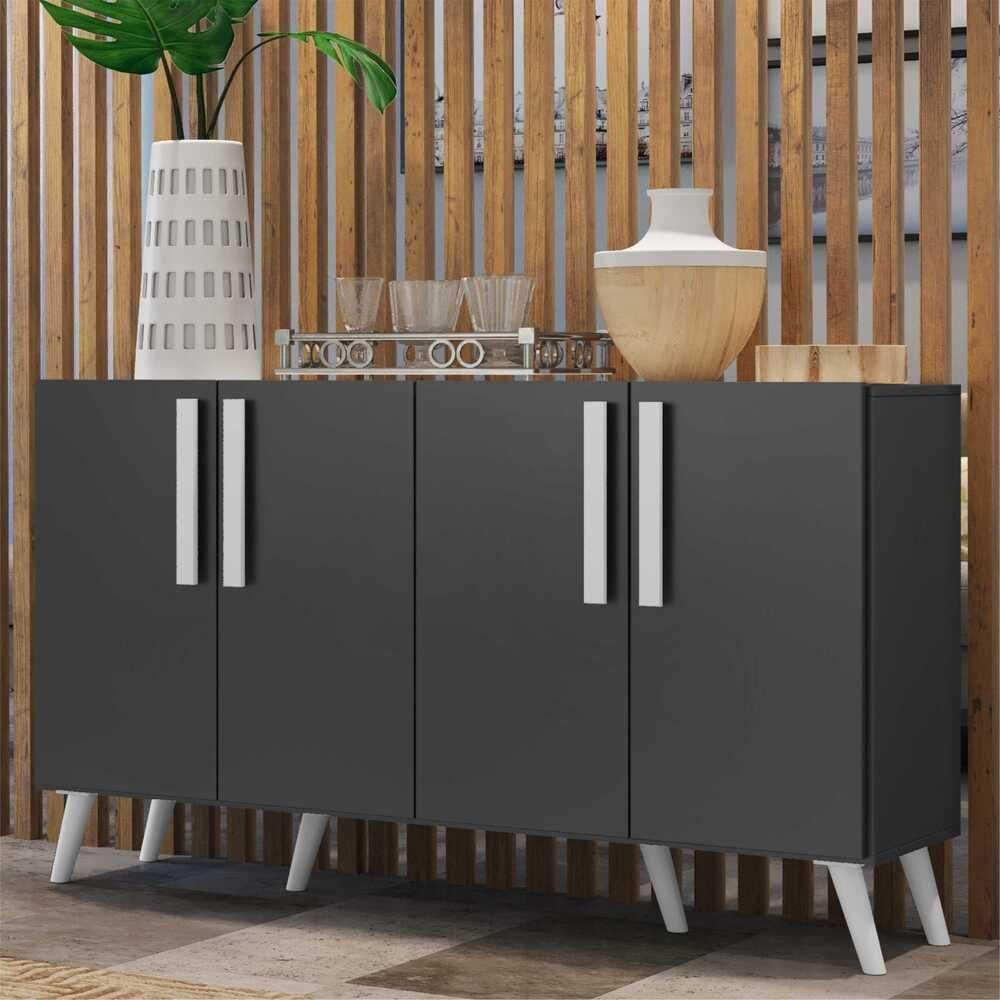 Encontraproduto.com.br - Aparador Buffet 4 Portas Retrô Viena Multimóveis V3606