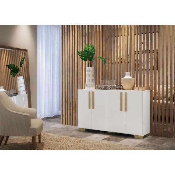 Encontraproduto.com.br - Aparador Buffet 4 Portas com Pés Quadrados Viena Multimóveis V3607