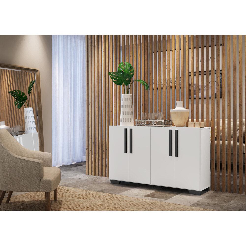 Encontraproduto.com.br - Aparador Buffet 4 Portas com Pés Quadrados Viena Multimóveis V3607