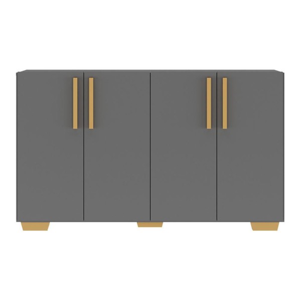 Encontraproduto.com.br - Aparador Buffet 4 Ptas Viena Multimóveis V3607 Cor Rustic/Branco
