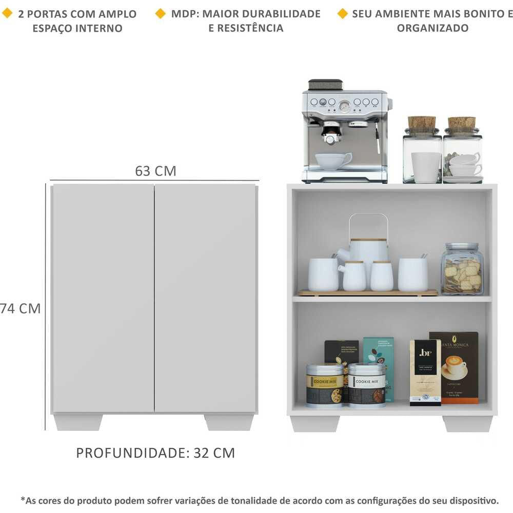 Encontraproduto.com.br - Aparador Buffet 2 Portas com Pés Quadrados Veneza Multimóveis V3610