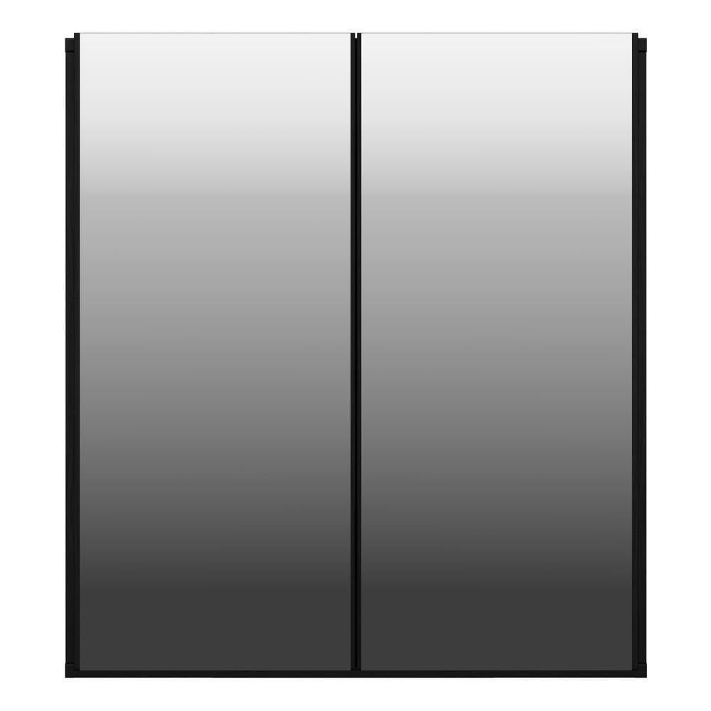 Aparador Buffet 2 Portas Com Espelho Vegas V3611 Preto Preto