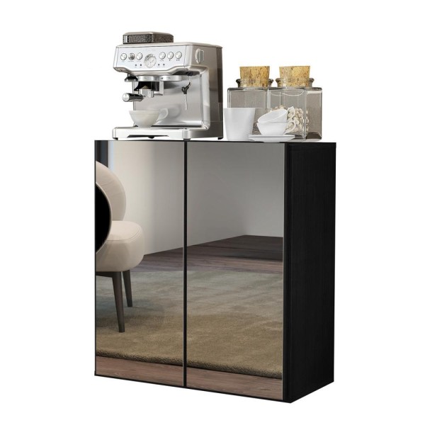 Encontraproduto.com.br - Aparador Buffet 2 Portas Com Espelho Vegas V3611 Preto Preto