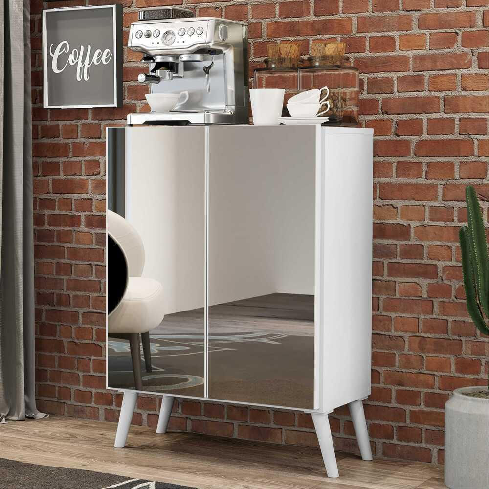Encontraproduto.com.br - Aparador Buffet 2 portas com Espelho Retrô Vegas Multimóveis V3613