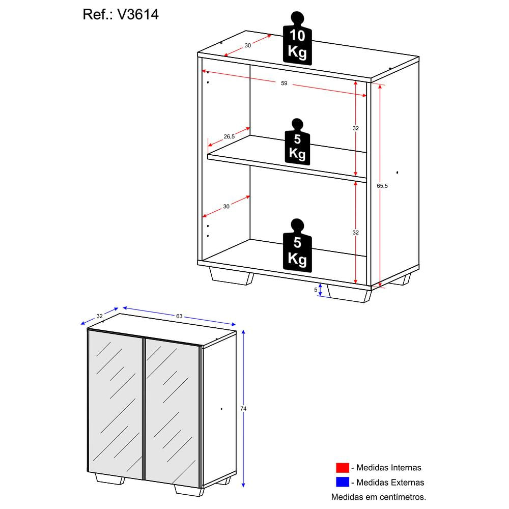 Encontraproduto.com.br - Aparador Buffet 2 portas com Espelho e Pés Quadrados Vegas Multimóveis V3614