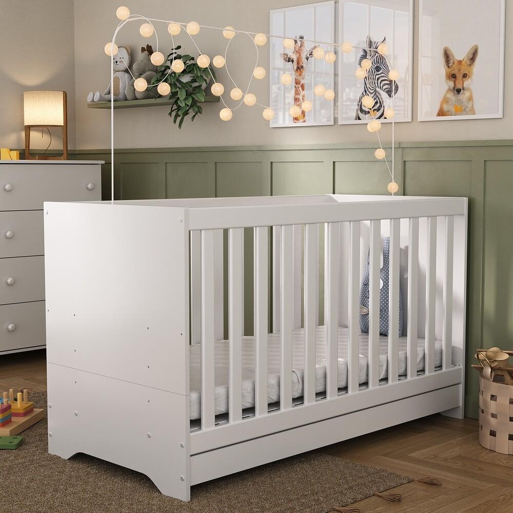 Encontraproduto.com.br - Berço 3 em 1 com Colchão Incluso Multimóveis MP0527C Branco