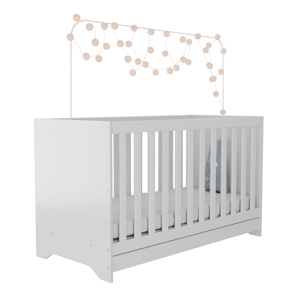 Encontraproduto.com.br - Berço 3 em 1 com Colchão Incluso Multimóveis MP0527C Branco