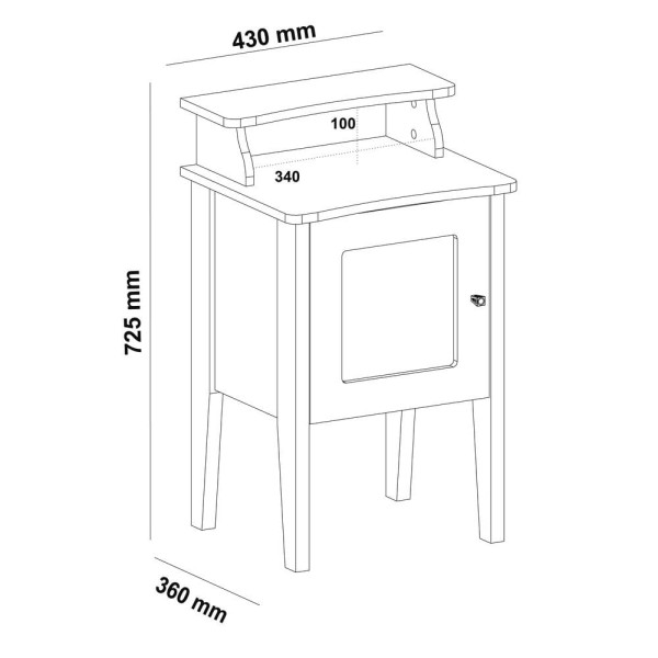 Encontraproduto.com.br - Mesa Lateral 43cm com 1 Porta Multimóveis CR45125 Carvalho/Off White