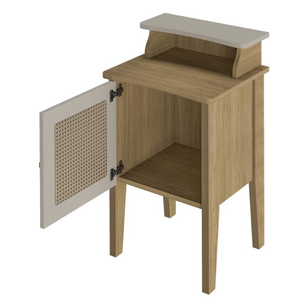 Encontraproduto.com.br - Mesa Lateral 43cm com 1 Porta Multimóveis CR45125 Carvalho/Off White