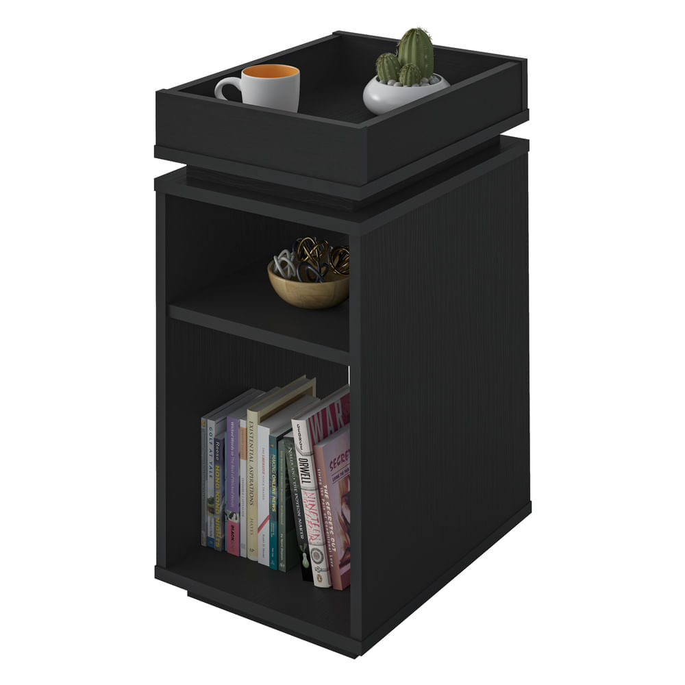 Encontraproduto.com.br - Mesa Lateral 30cm com Bandeja Multimóveis CR45132 Preta