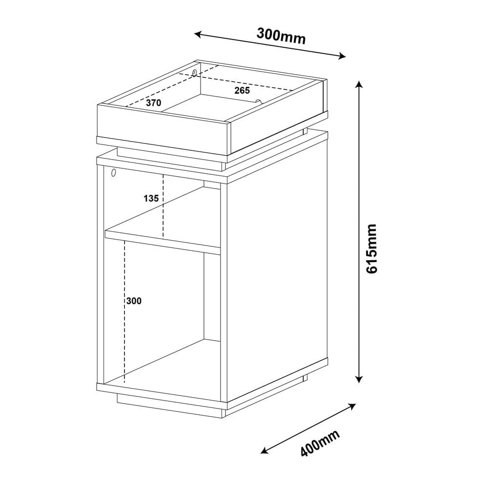 Encontraproduto.com.br - Mesa Lateral 30cm com Bandeja Multimóveis CR45132 Preta