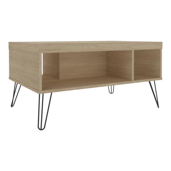 Encontraproduto.com.br - Mesa De Centro 91Cm Com Nichos Multimóveis Cr45148 Carvalho Carvalho