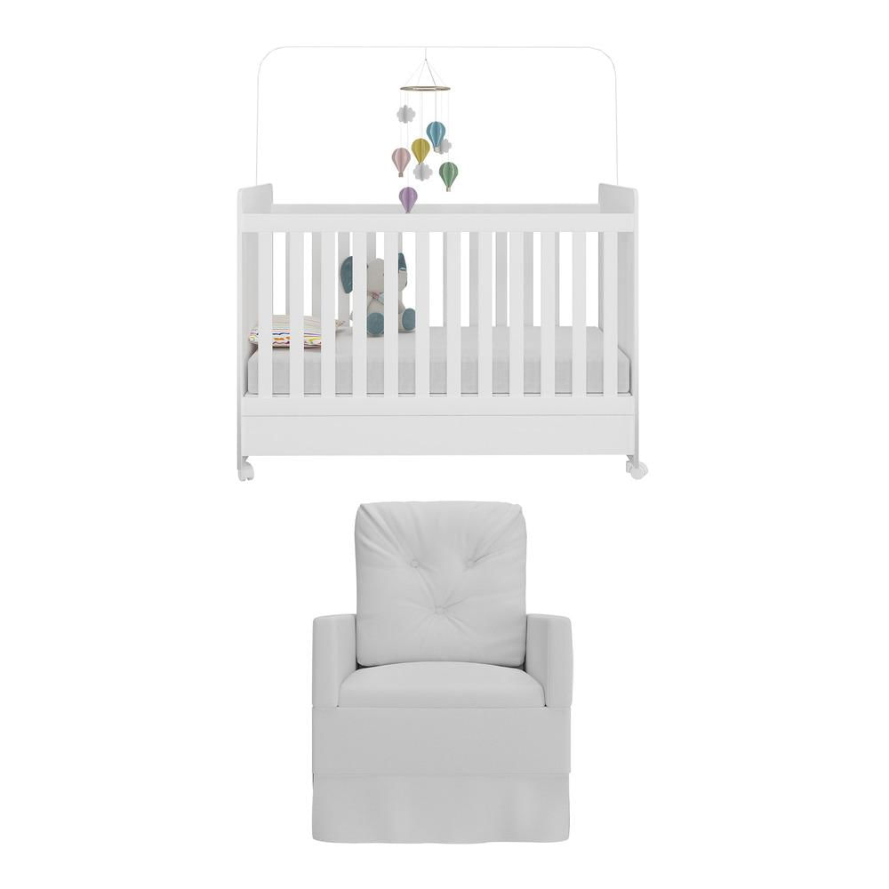 Encontraproduto.com.br - Berço Americano 3x1 com Poltrona de Amamentação Pimpolho Multimóveis MP4071 Branco