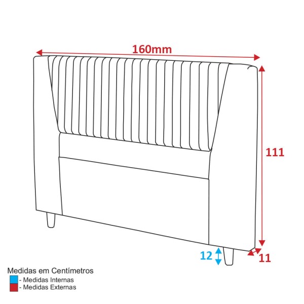 Encontraproduto.com.br - Cabeceira Estofada Queen 160cm Veludo Multimóveis CR35082 Bege