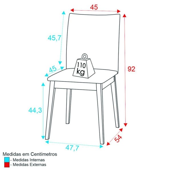 Encontraproduto.com.br - Conjunto Com 2 Cadeiras De Jantar Multimóveis Cr50038 Areia Areia