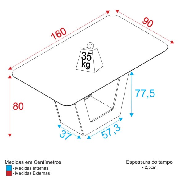 Encontraproduto.com.br - Mesa De Jantar 160cm Multimóveis Cr50045 Carvalho/off White Carvalho/off White