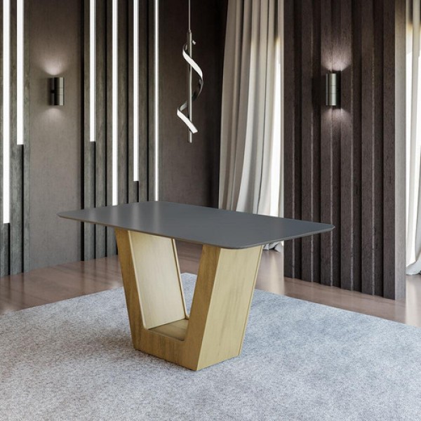 Mesa De Jantar 160cm Multimóveis Cr50045 Carvalho/off White Carvalho/off White