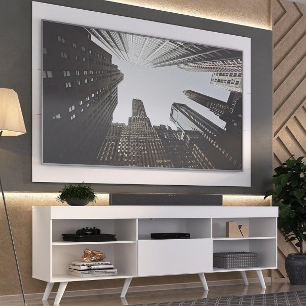 Encontraproduto.com.br - Rack Retrô com Painel e Suporte TV até 75