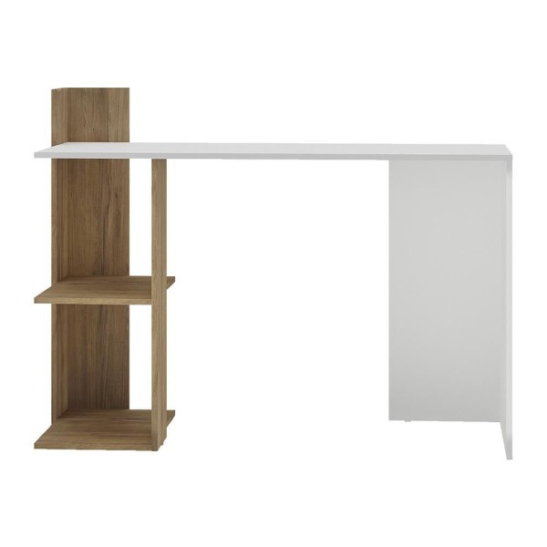 Encontraproduto.com.br - Escrivaninha Mesa Para Computador Dubai Multimóveis V6002 Branca/Rustic Branco/Rustic